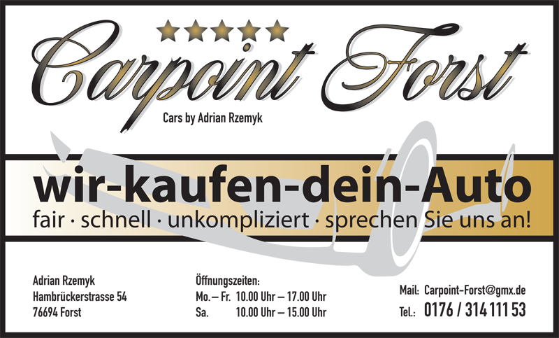 Carpoint Forst: Wir kaufen dein Auto in Bruchsal und Umgebung